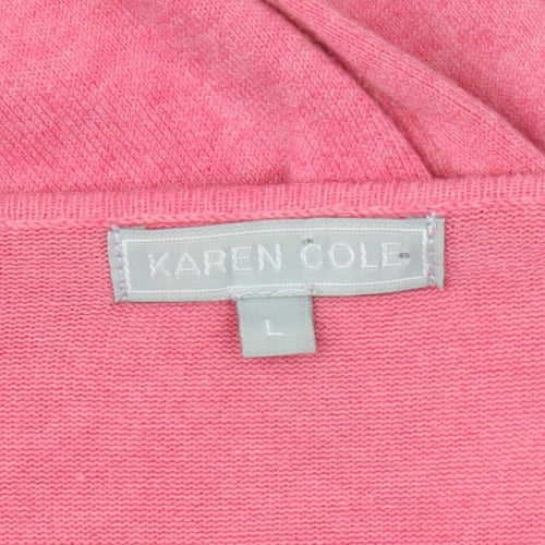Karen Cole Women's Pink V-Neck Pullover Jumper