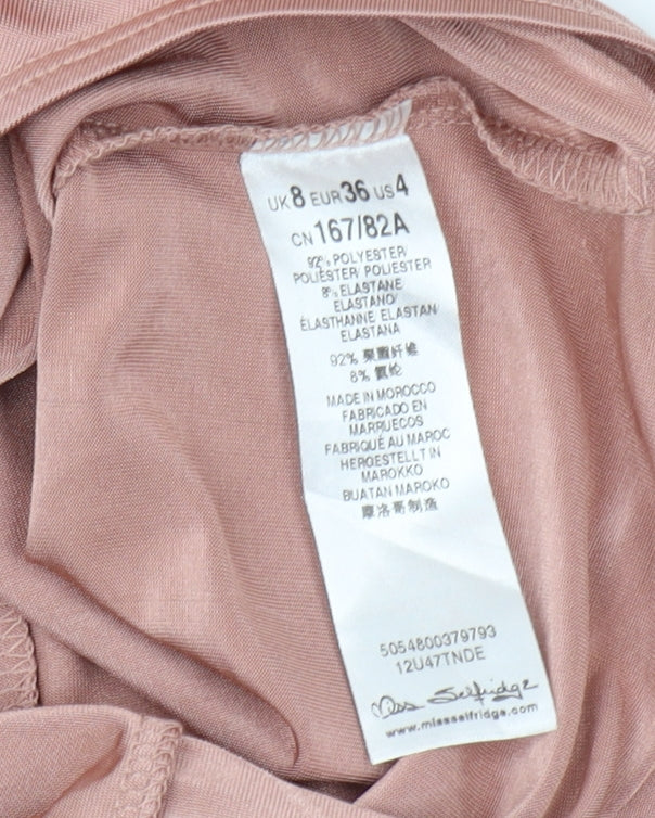 Miss Selfridge Women's Pink Off-Shoulder Bodysuit UK 8