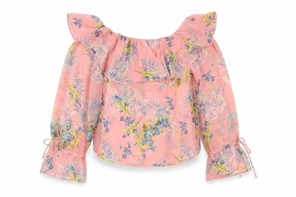 Front view of New Look Women's Floral Off-Shoulder Blouse, size 10