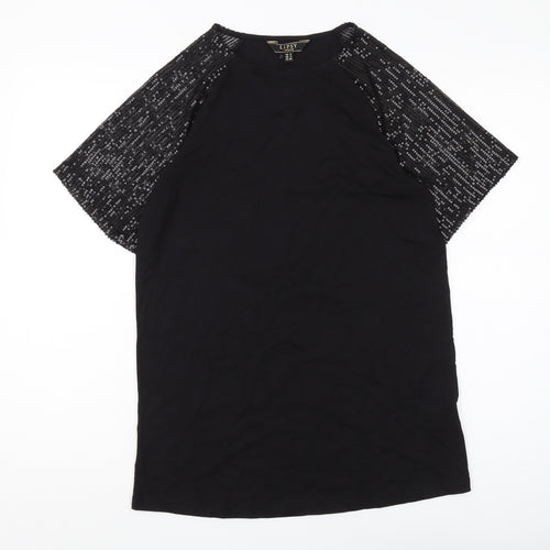 Lipsy Women's Black Sequin T-Shirt UK 6