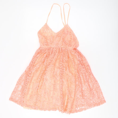 River Island Pink Lace Slip Dress Teens Size 6