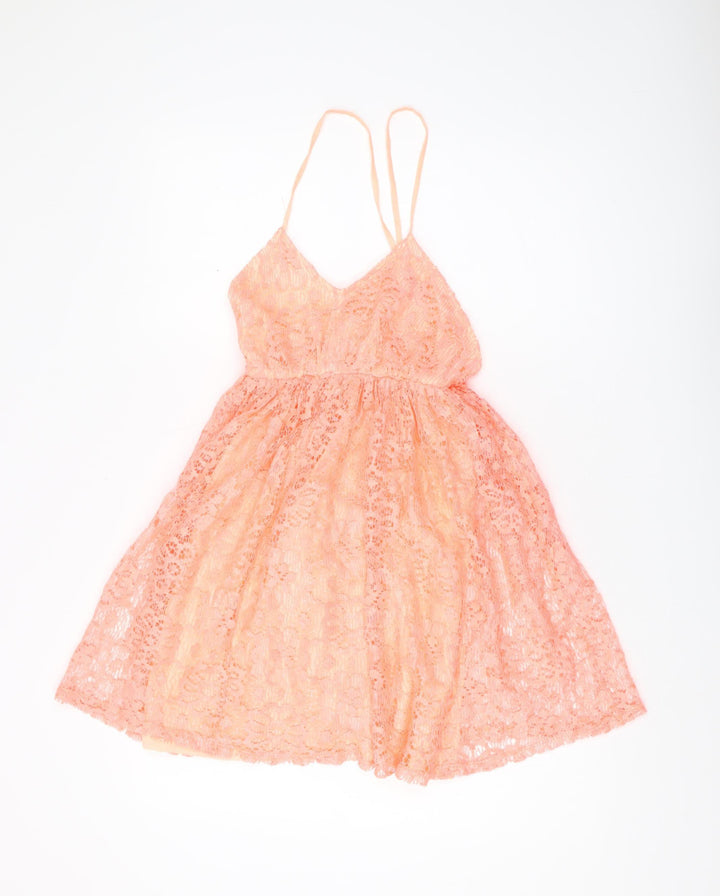 River Island Pink Lace Slip Dress Teens Size 6
