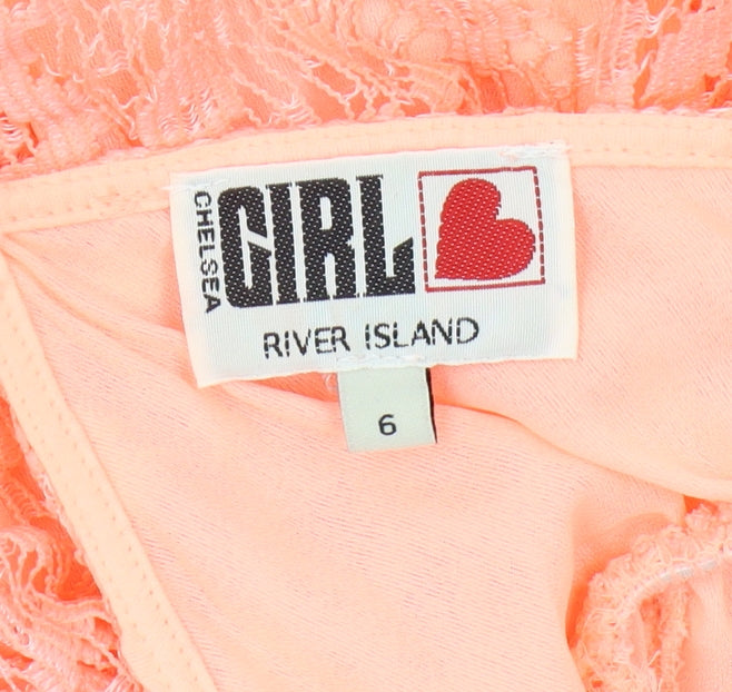 River Island Pink Lace Slip Dress Teens Size 6