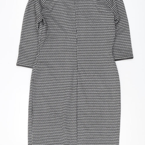 Oui Women's Black Houndstooth Pencil Dress Size 12