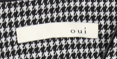 Oui Women's Black Houndstooth Pencil Dress Size 12