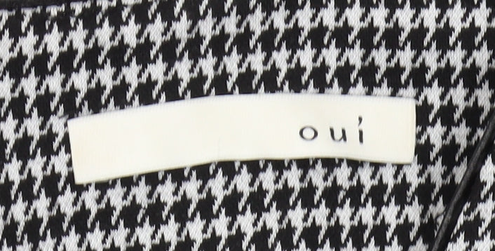 Oui Women's Black Houndstooth Pencil Dress Size 12