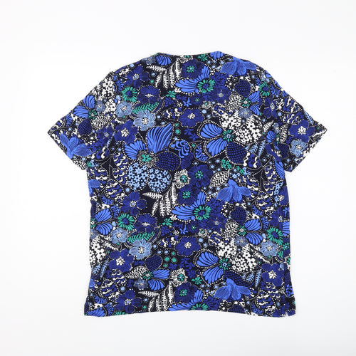 TIGI Unisex Blue Floral Relaxed T-Shirt Size 16