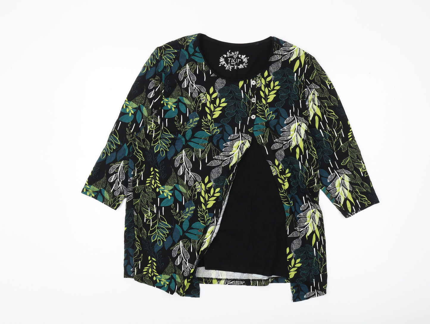TIGI Women's Multicoloured Floral Blouse Size 14
