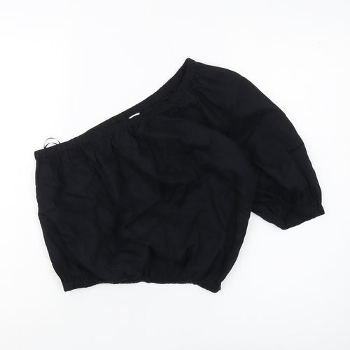 Marks and Spencer Women's Black One-Shoulder Blouse Size 10