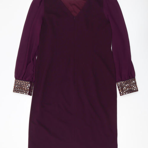Kaleidoscope Women's Purple Sheath Dress Size 14