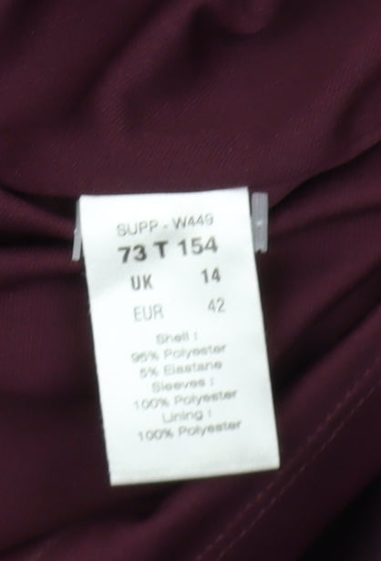 Kaleidoscope Women's Purple Sheath Dress Size 14