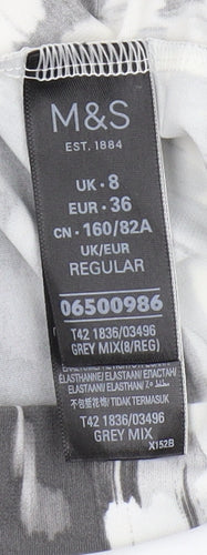Marks and Spencer Women Grey Geometric Pencil Dress Size 8