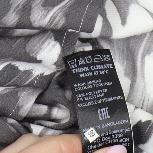 Marks and Spencer Women Grey Geometric Pencil Dress Size 8