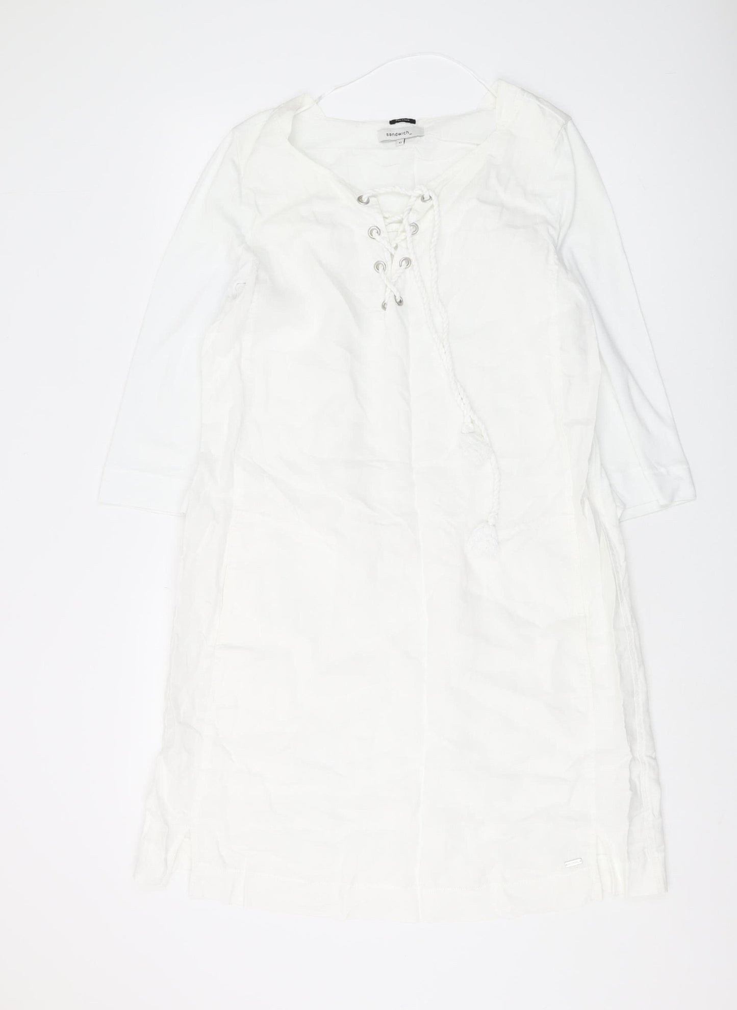 Sandwich Women's White Linen Dress Size 14