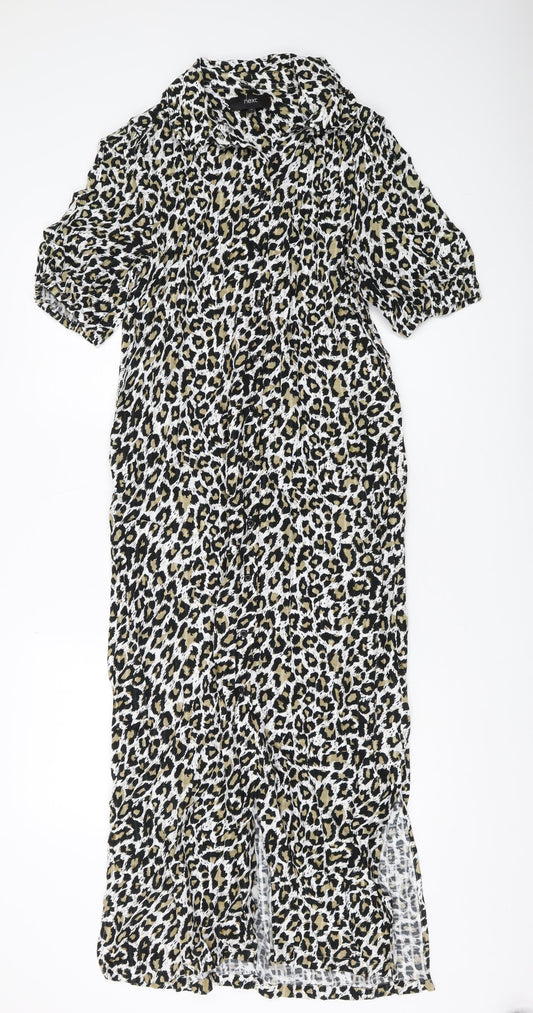 Next Women's Multicoloured Animal Print Shirt Dress Size 10