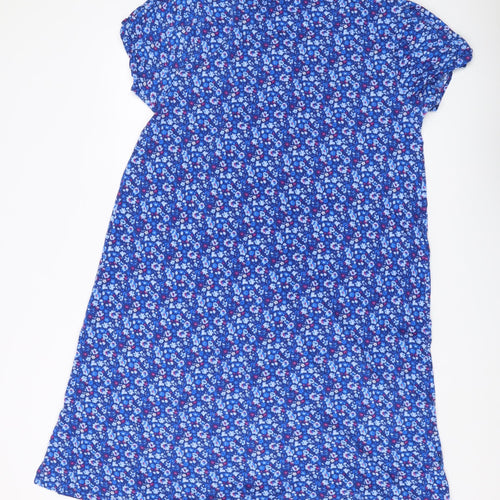 Patra Women's Blue Floral Shift Dress L