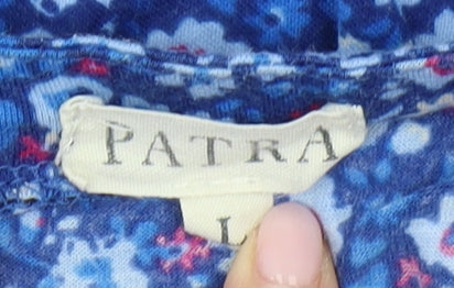 Patra Women's Blue Floral Shift Dress L