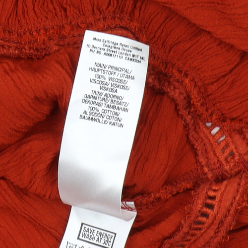 Miss Selfridge Women's Red Camisole Blouse UK 10