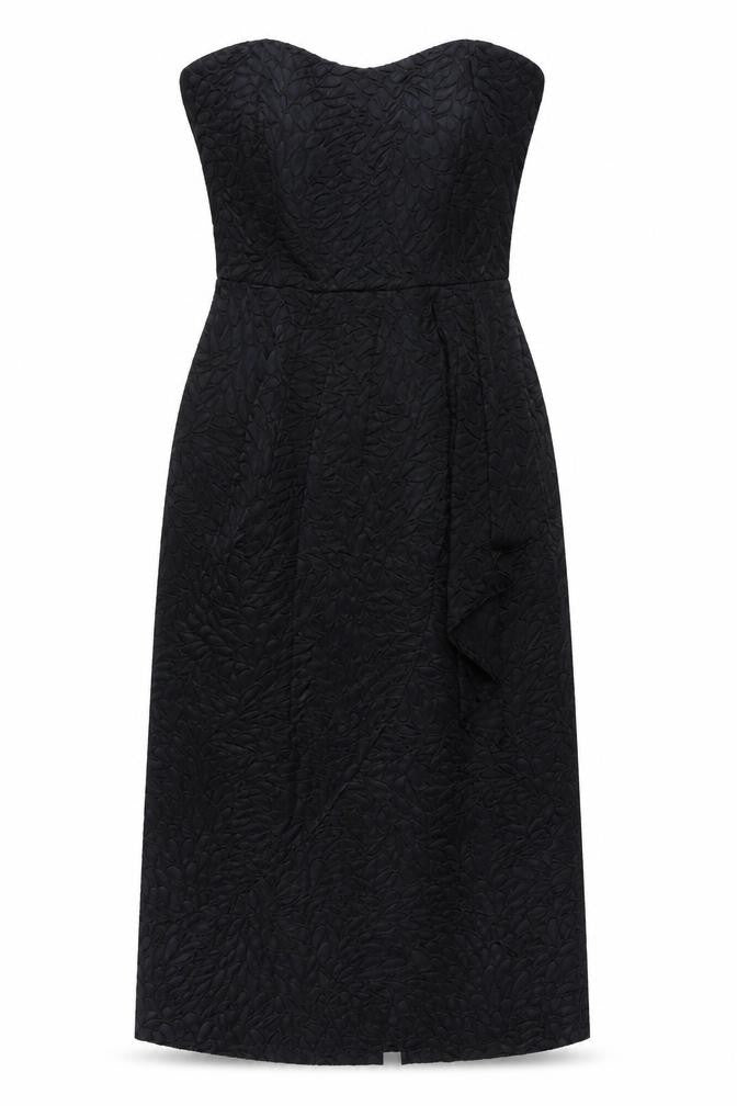 Front view of Principles Black Midi Strapless Dress, size 14, Women's
