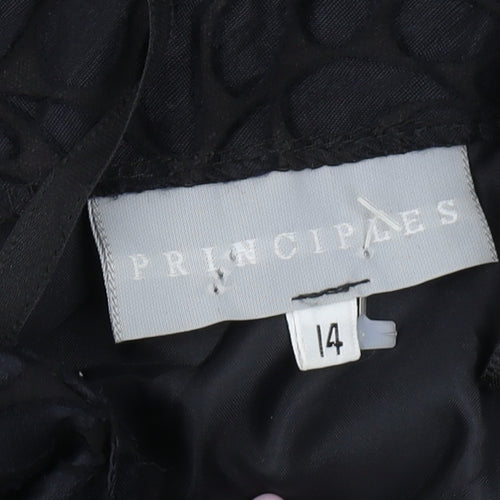Principles Black Midi Strapless Dress, Size 14, Women's