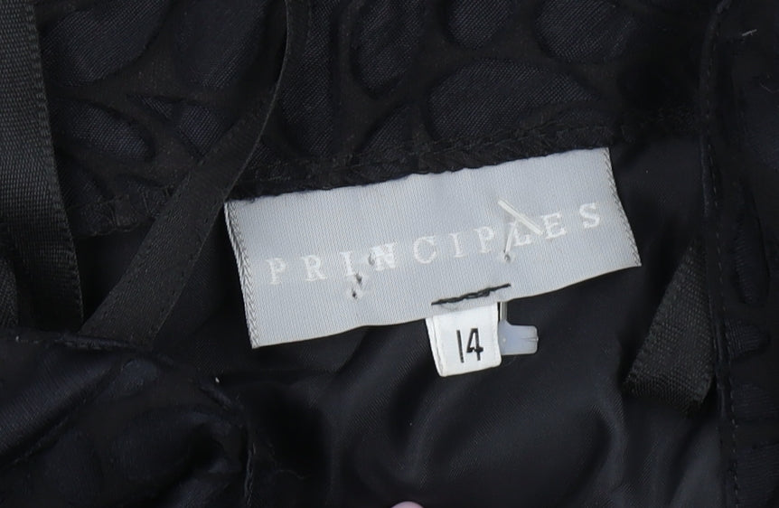 Principles Black Midi Strapless Dress, Size 14, Women's