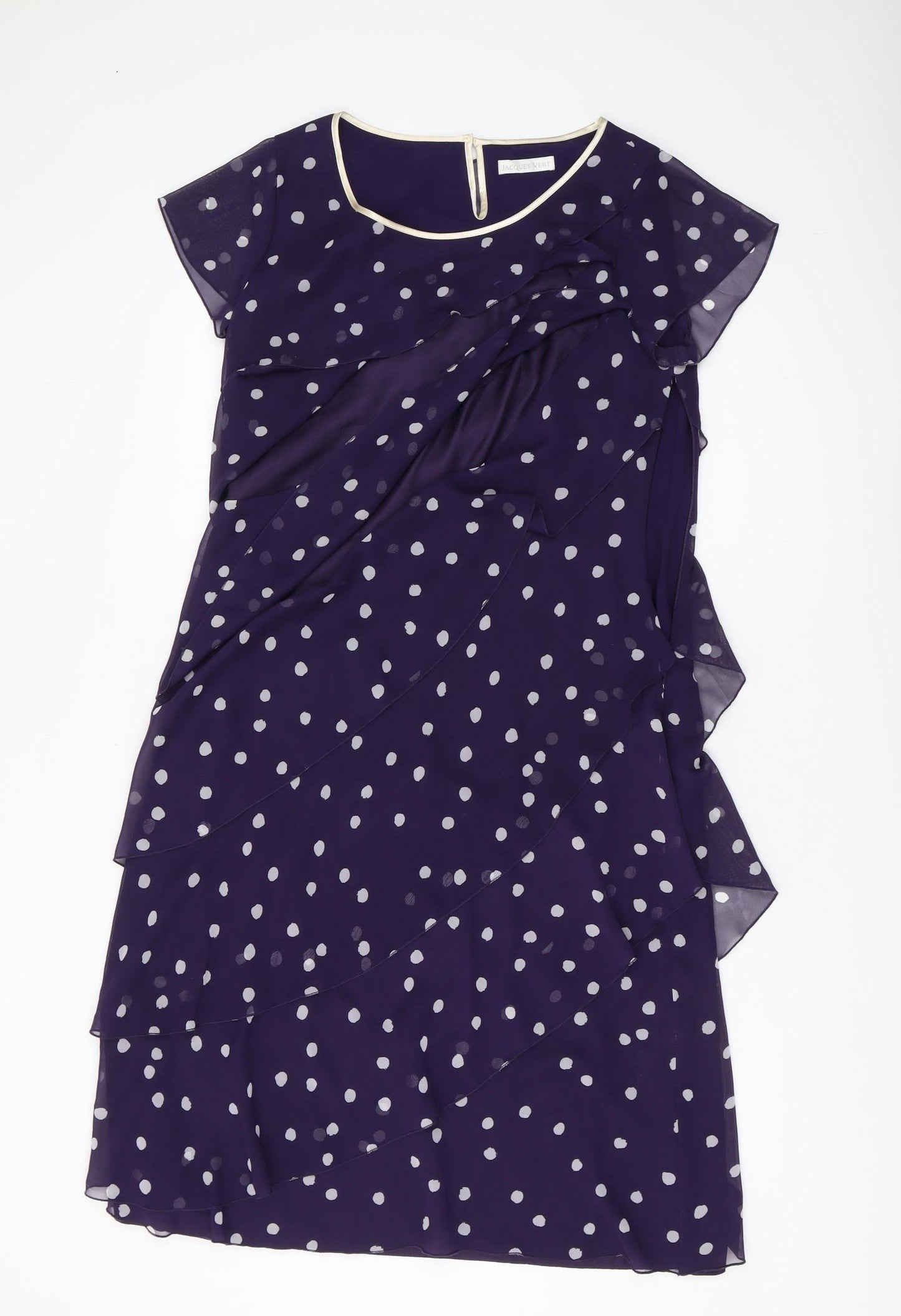 Jacques Vert Women’s Purple Polka Dot Shift Dress, Size 10