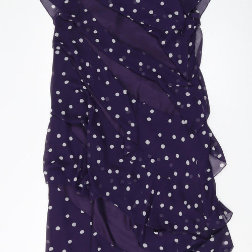 Jacques Vert Women’s Purple Polka Dot Shift Dress, Size 10