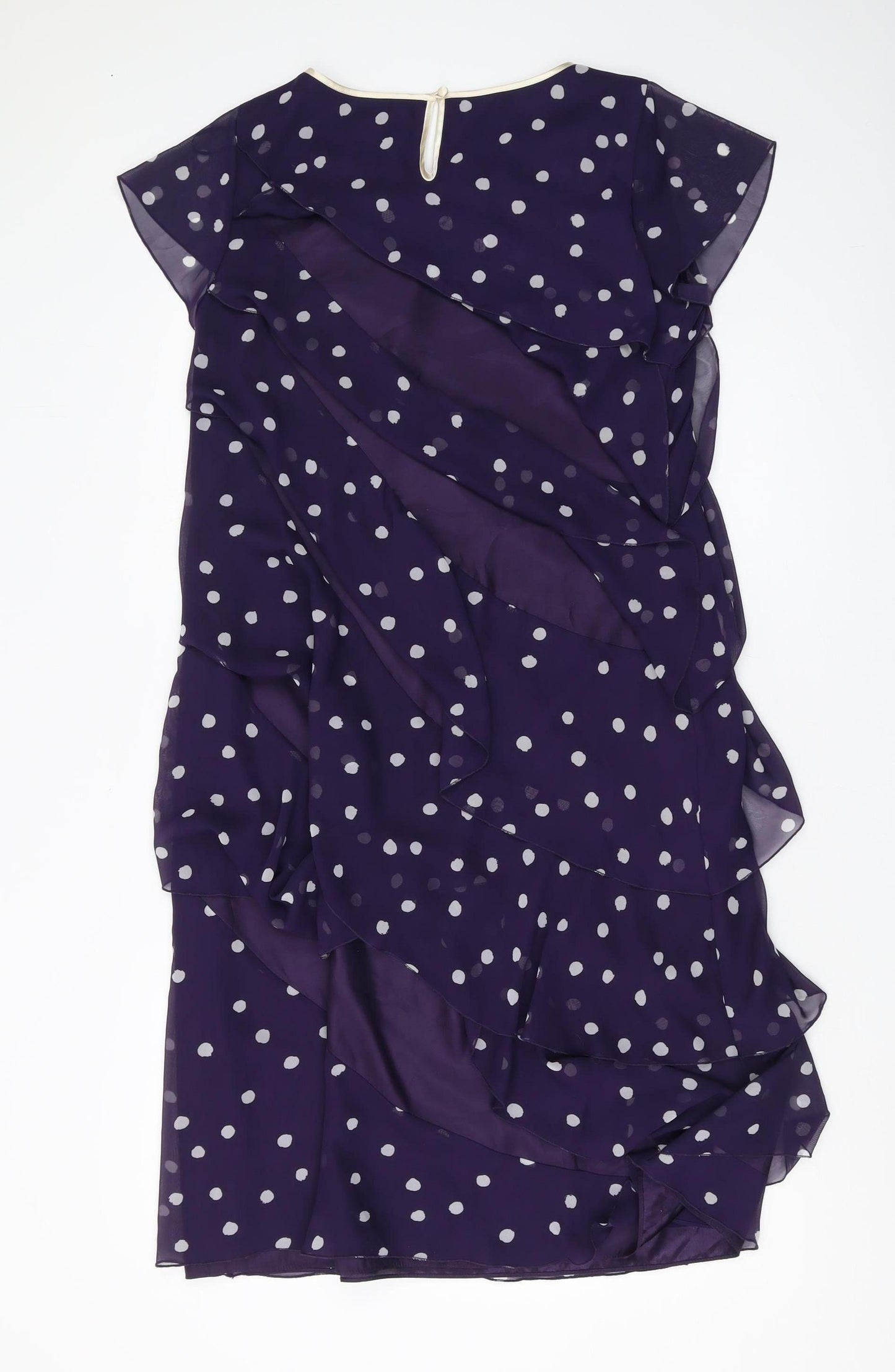 Jacques Vert Women’s Purple Polka Dot Shift Dress, Size 10