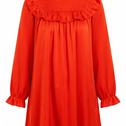 New Look Women's Red Short Ruffle Dress UK 16