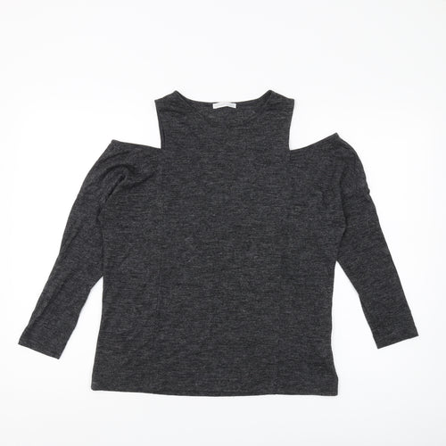 Zara Womens Black Cold Shoulder Blouse Size 10