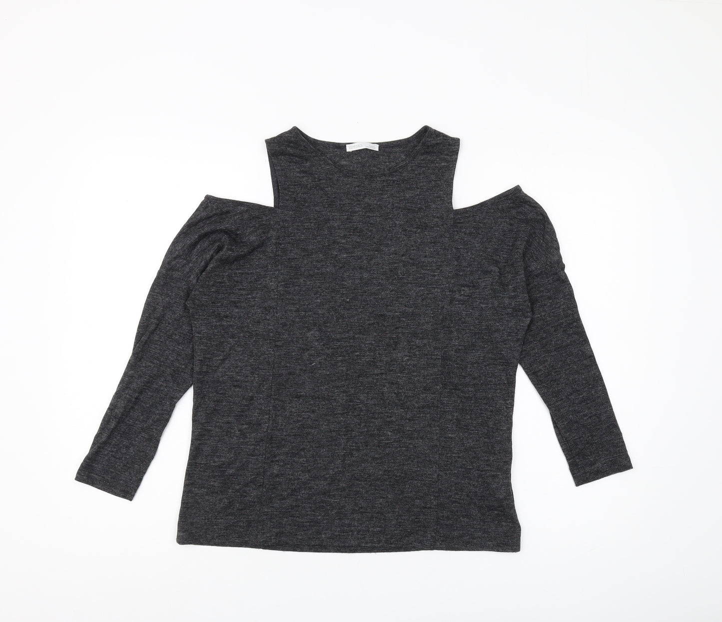 Zara Womens Black Cold Shoulder Blouse Size 10