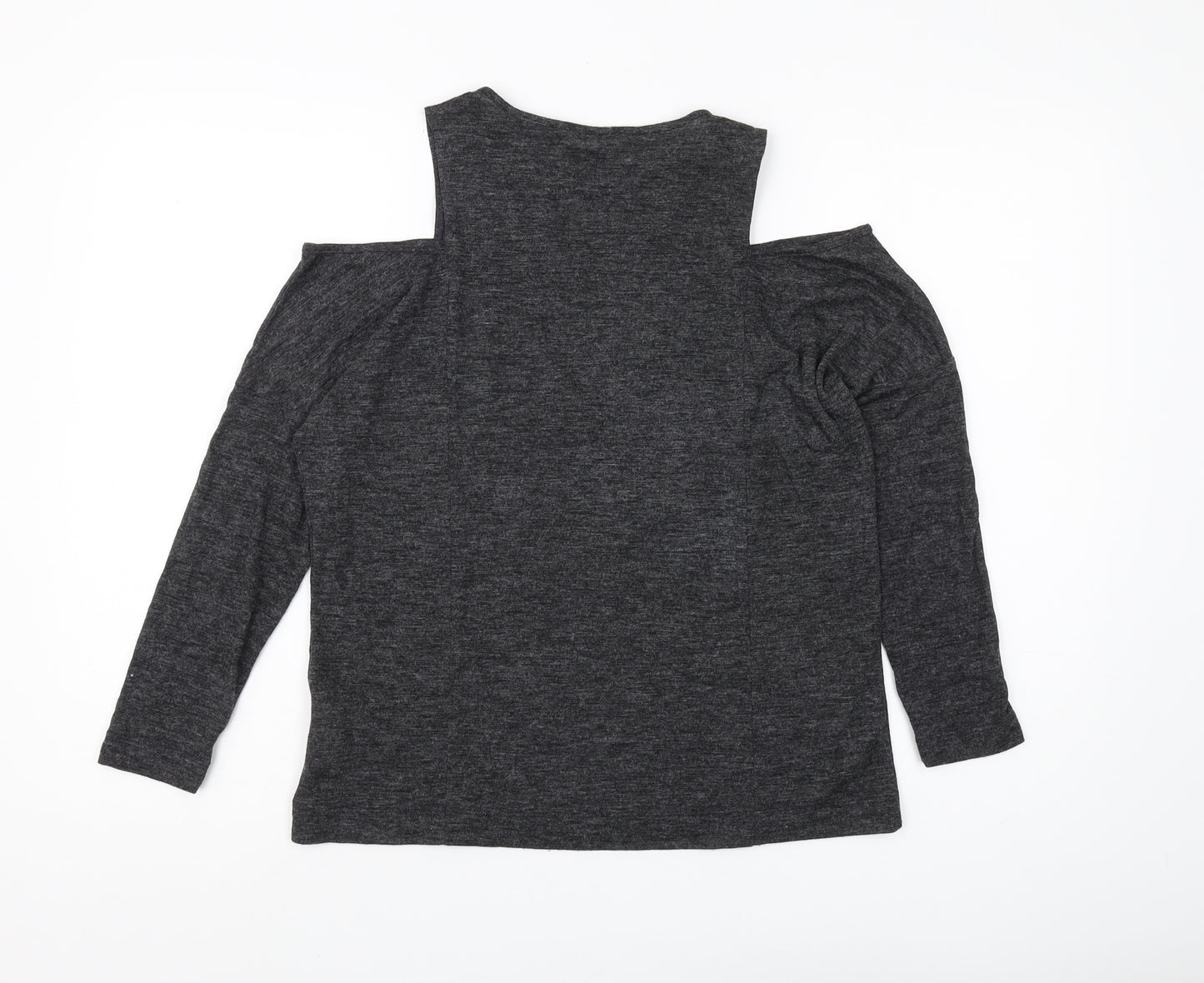 Zara Womens Black Cold Shoulder Blouse Size 10