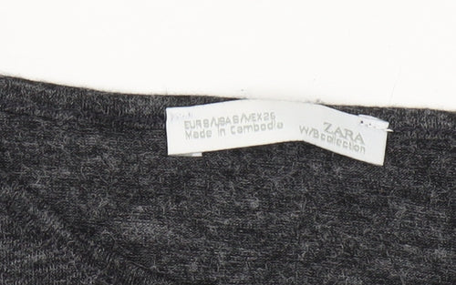 Zara Womens Black Cold Shoulder Blouse Size 10