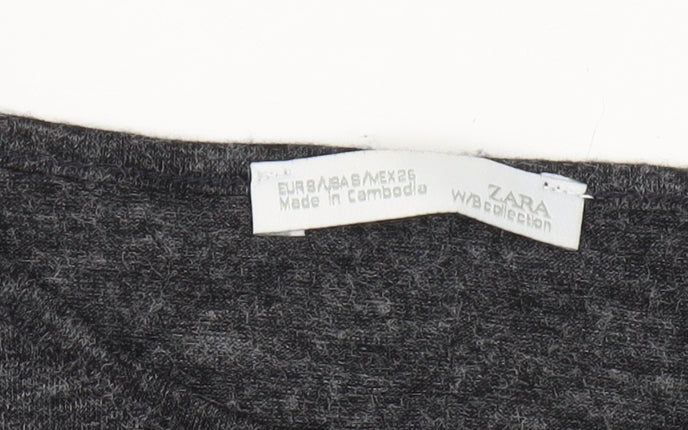 Zara Womens Black Cold Shoulder Blouse Size 10