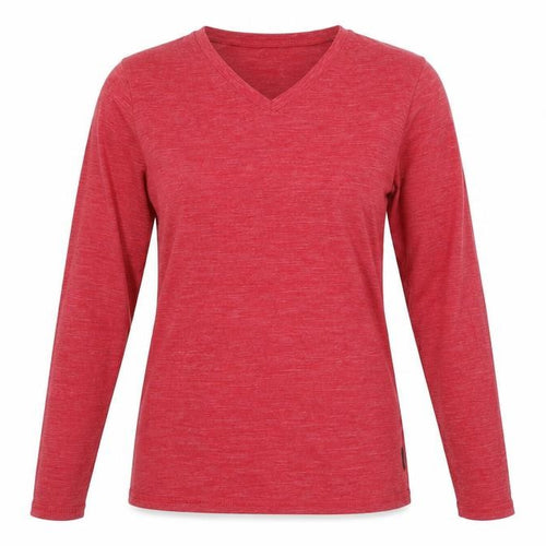 Decathlon Women's Red V-Neck Long Sleeve T-Shirt Size S