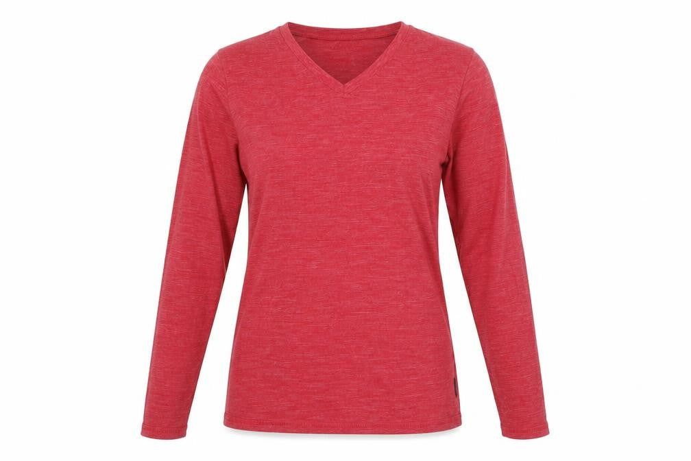 Decathlon Women's Red V-Neck Long Sleeve T-Shirt Size S