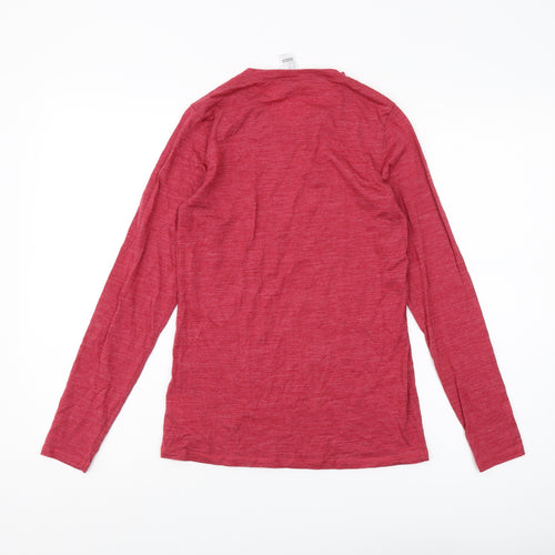 Decathlon Women's Red V-Neck Long Sleeve T-Shirt Size S