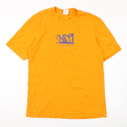 Zara Men's Orange Art Theme Regular Fit T-Shirt M