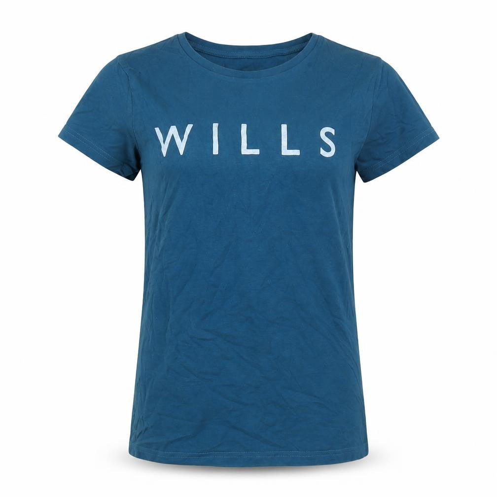 Front view of Jack Wills Blue Women's T-Shirt UK 8