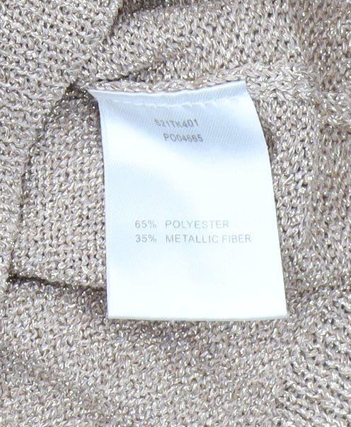 SOSANDAR Women's Beige Sleeveless V-Neck Pullover Jumper