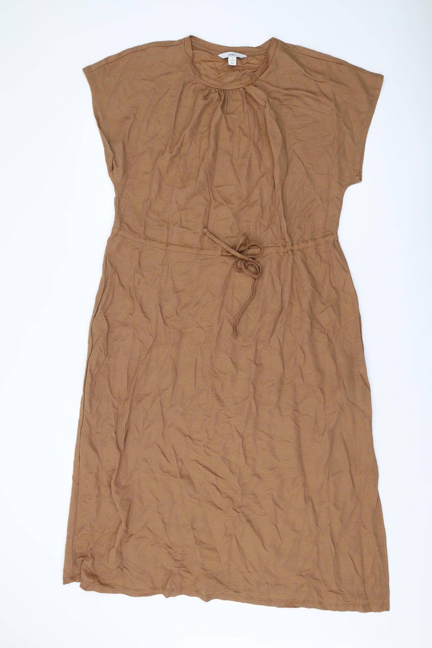 Marks & Spencer Women’s Brown Midi Shift Dress Size 16