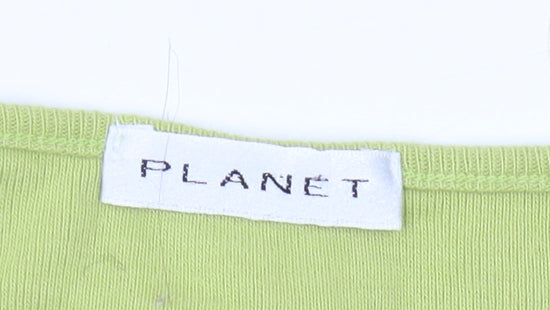Planet Women's Green Cotton Sleeveless Tank Top S