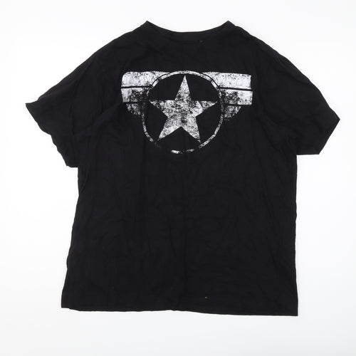 Marvel Men’s Black T-Shirt Large Crew Neck Classic