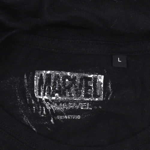 Marvel Men’s Black T-Shirt Large Crew Neck Classic