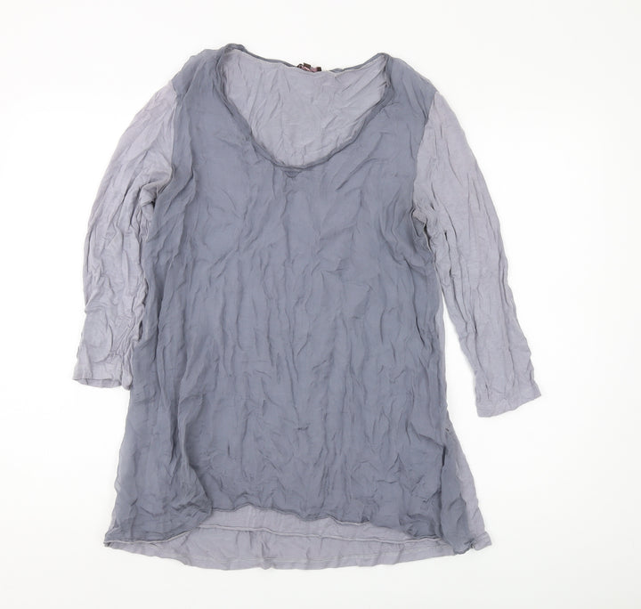 Phase Eight Grey Women's Tunic M 3/4 Sleeve Cotton Blend