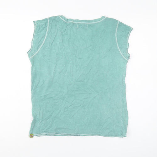 White Stuff Women's Green T-Shirt, Size 14, Casual Style