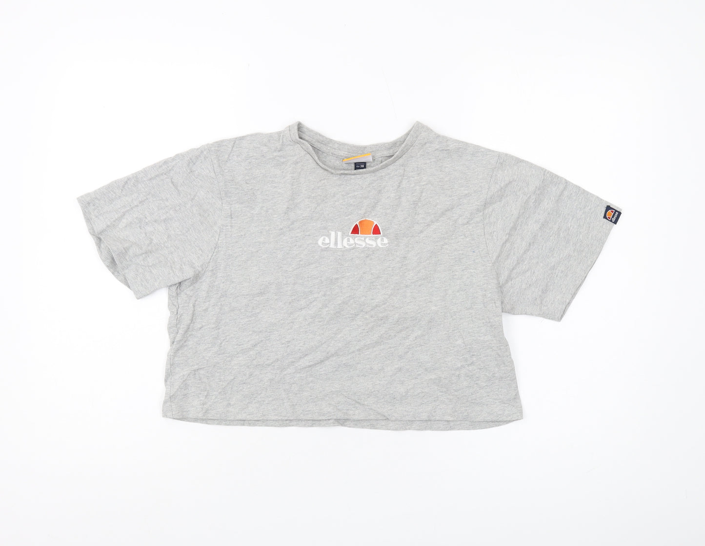 Ellesse Women's Grey Cropped T-Shirt Size 10