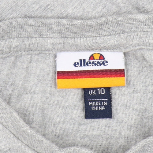 Ellesse Women's Grey Cropped T-Shirt Size 10