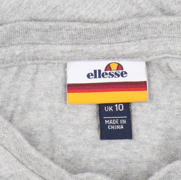 Ellesse Women's Grey Cropped T-Shirt Size 10