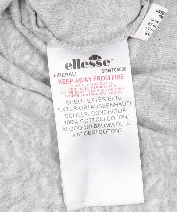 Ellesse Women's Grey Cropped T-Shirt Size 10